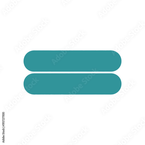 A simple graphic featuring two horizontal teal bars stacked on a white background.