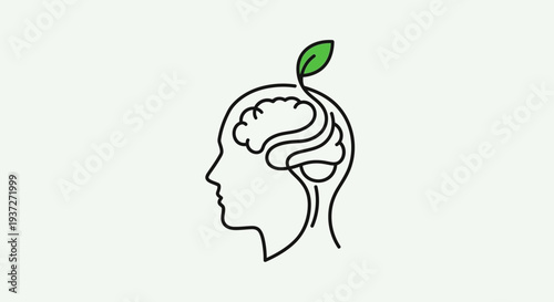 Mindful growth and mental health concept.