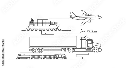Transportation modes logistics cargo shipping.