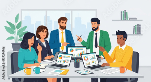 Business Meeting with Professionals Discussing Strategies.
