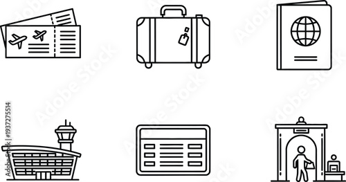 Travel and tourism icons set