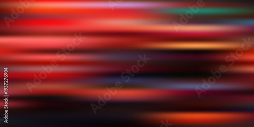 Horizontal blurred lines orange, green, brown, pink, red, yellow, blue. Abstract blurred background. Web banner.