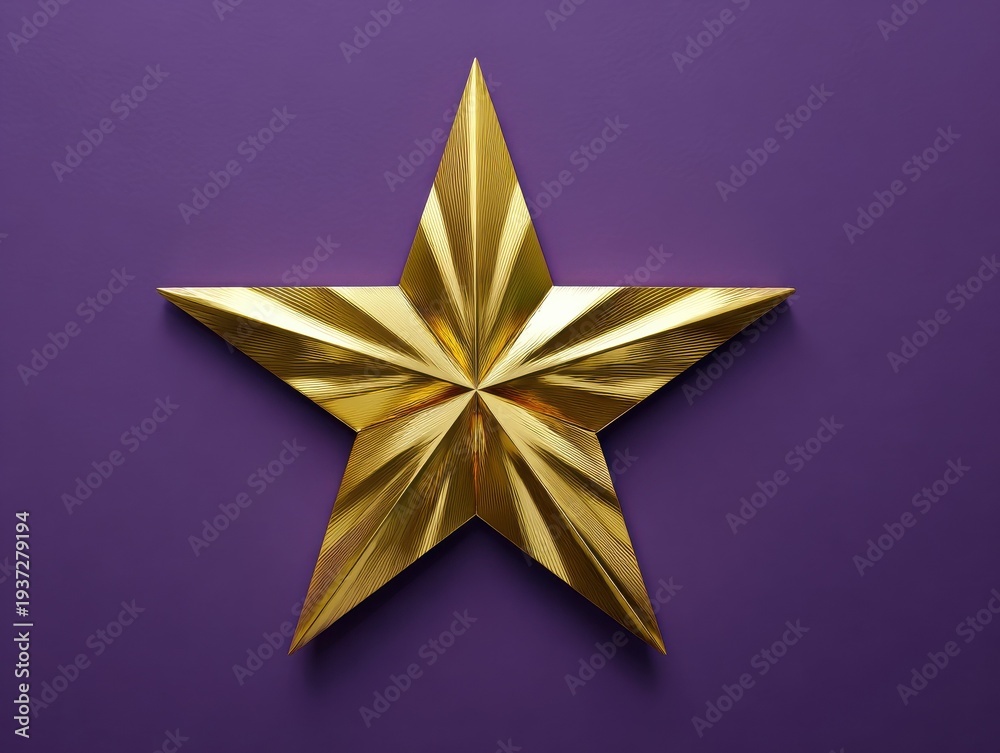 Obraz premium golden star excellence symbol isolated on a red background
