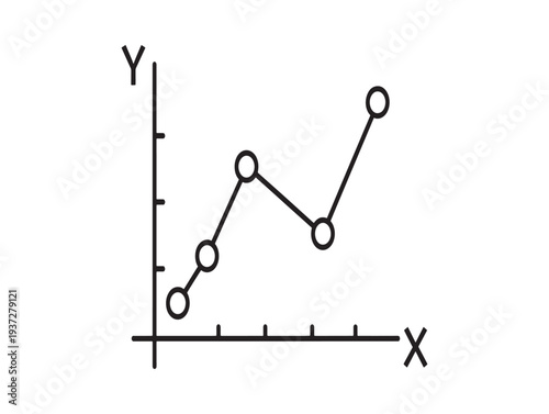 A line graph with data points plotted on a coordinate plane