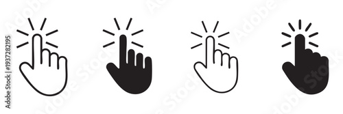 Set of 4 hand cursor icons vector