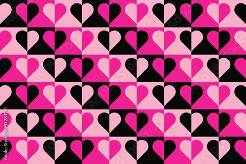 A seamless emo background featuring a pink and black checkered pattern