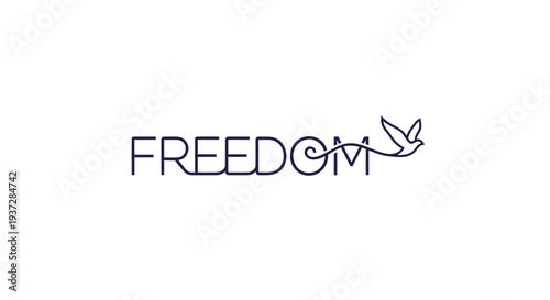 Vector freedom icon with bird