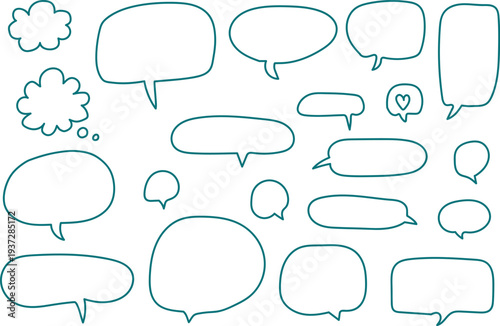 Hand-drawn speech bubbles and text balloon, Vector Design
