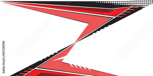 Dynamic racing stripes car sticker design for sports, speed, and drift vehicle modifications vector Illustration.