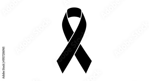 Black Awareness Ribbon Symbolizing Mourning and Support