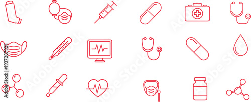 Healthcare icons for medical and health services industry