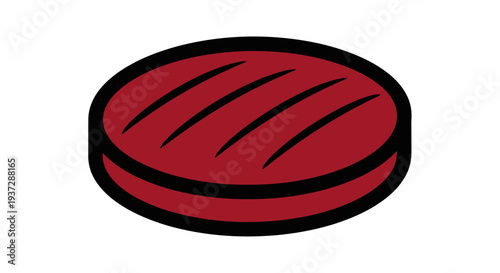 Grilled Red Meat Burger Patty Closeup.