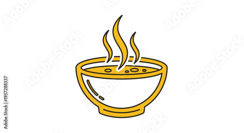 Steaming bowl of soup.