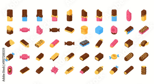 Assorted colorful ice cream treats.