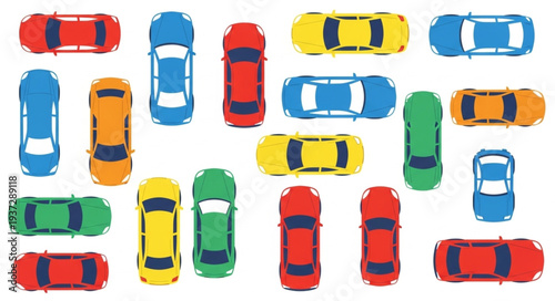 Colorful Toy Cars Arranged Together.