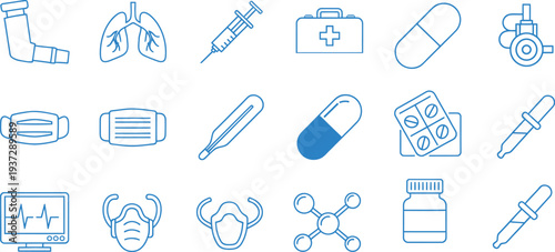 Healthcare essentials and medical icons for healthy living