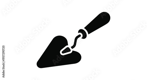 Simple black silhouette of a putty knife or scraper tool