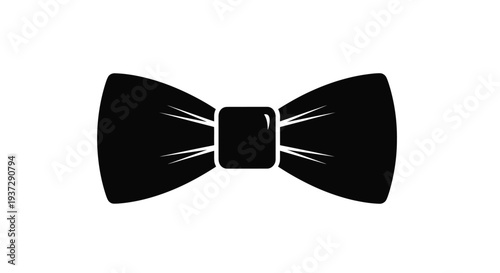 A black bow tie illustration against a plain white background