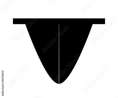 Minimal vector illustration of side tie thong bikini bottom. Simple swimwear design isolated on white background.