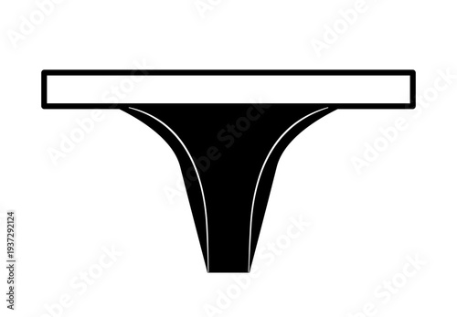 Outline vector illustration of women thong panties. Flat lingerie fashion design isolated on white background.