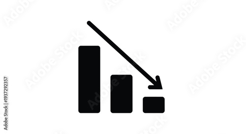 Declining bar graph illustration a visual representation of decreasing values