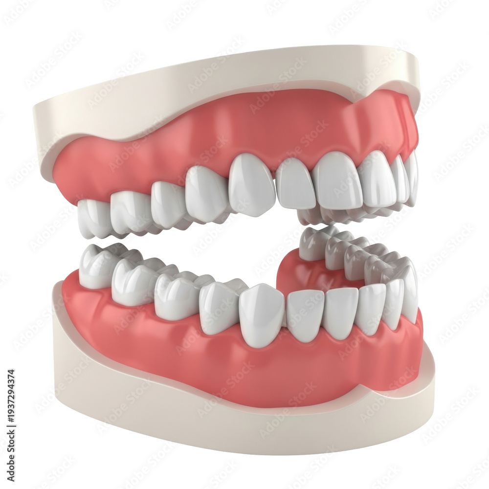 Fototapeta premium 3D Render of Human Teeth and Gums Anatomy