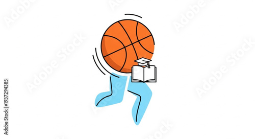 Abstract Illustration of a Person Playing Basketball.