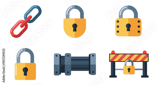 Collection of Locks and Security Symbols.
