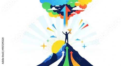 Colorful Abstract Tree with Vibrant Paint Splash.