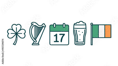 St Patrick's Day Icon set.
