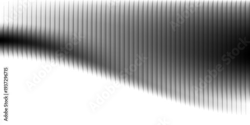Reeded glass with black and white gradient. Ribbed glass background with refraction effect. Abstract vector background