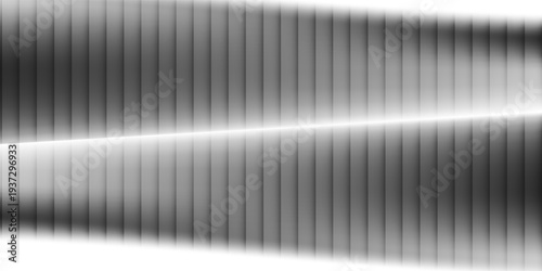 Reeded glass with black and white gradient. Ribbed glass background with refraction effect. modern illustration