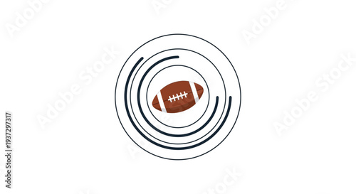 American Football Icon in Concentric Circles Design.