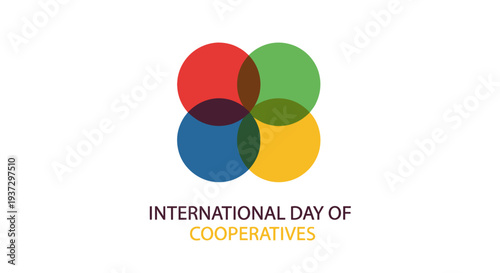 International Day of Cooperatives logo with colorful overlapping circles.