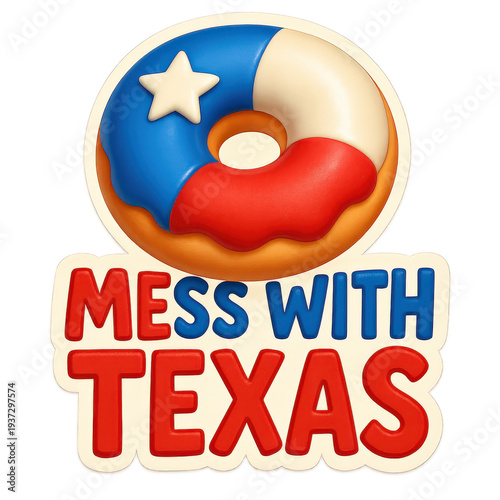 Wallpaper Mural Patriotic Mess With Texas Heart Design Featuring State Flag Colors Red White And Blue Bold Cartoon Illustration Torontodigital.ca