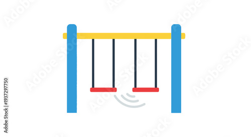 Simple illustration of a swing set with two swings.