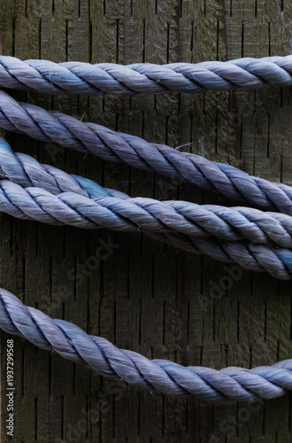 close up of rope on a wooden background