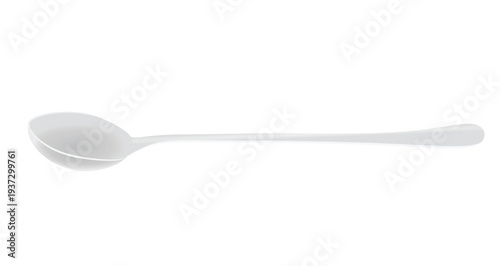 Grey steel spoon. vector illustration