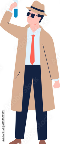 Detective research evidence. Crime investigation color icon