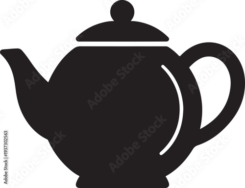 teapot black silhouette vector,teapot icon
