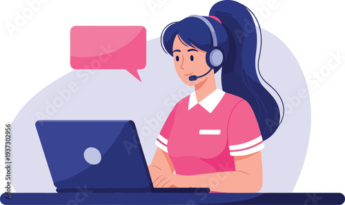 Customer Service Representative: A professional customer service representative, headset in place, diligently assists a client, embodying reliability and dedication.