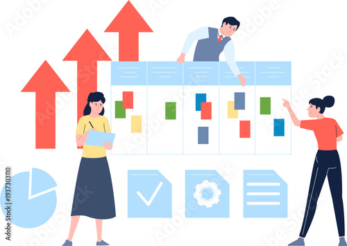 Work project task board organization color concept