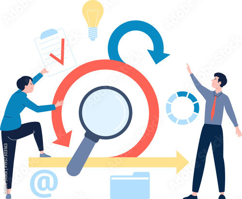 Idea search process for business development color concept