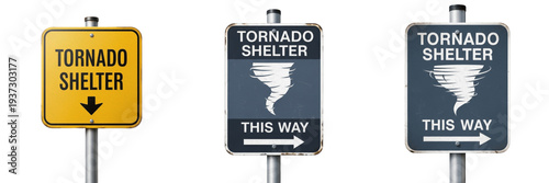 Canvastavla Set of Tornado Shelter Directional and Emergency Safety Signage Icons Transparen