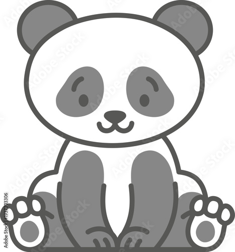 Adorable panda baby. Cute chinese bear icon