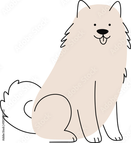 Malamute doodle. Funny dog. Cute animal breed