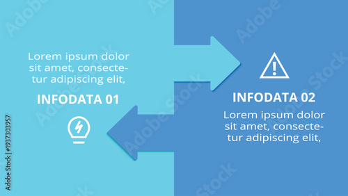 Essential infographic with 2 steps, options, parts or processes. Business data visualization.