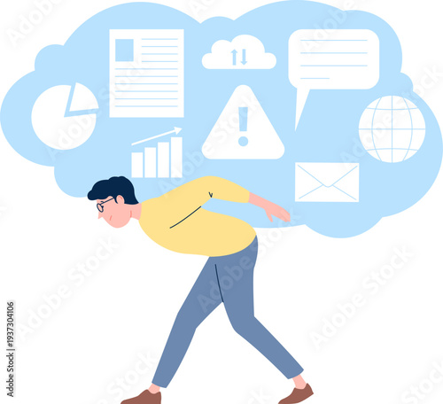 Social communication overload. Technology pressure. Information stress