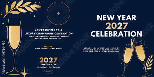 2027 New Year Celebration – Modern Festive Designs for Posters, Invitations, Branding & Event Promotions