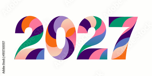 2027 Modern Colorful Typography – Vibrant Abstract Designs for New Year Graphics, Posters, Branding, Invitations & Creative Event Promotions